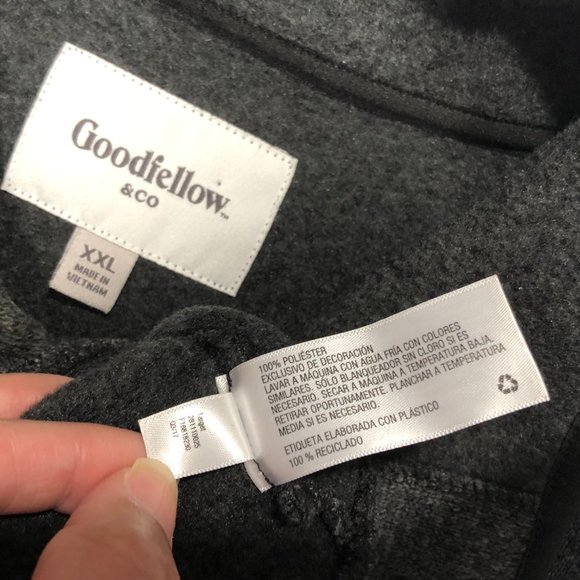 Goodfellow Mens Size XXL Gray  1/4 Button Top Pullover Sweater Jacket - Picture 5 of 7